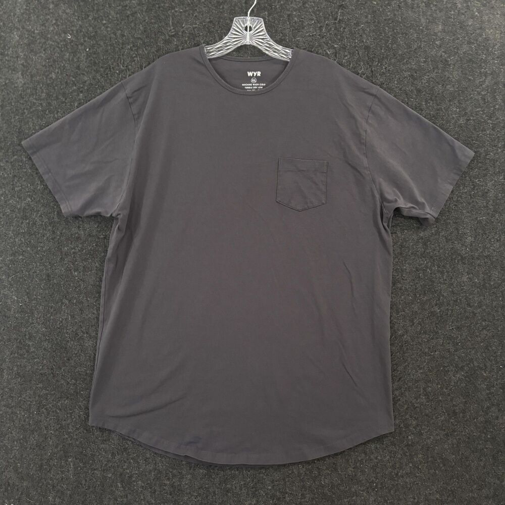 WYR Shirt Men's XXL Blue Gray Pocket Stretch Crewneck Tee Soft Casual